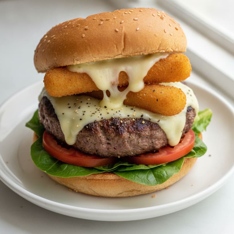 Mozzarella Stick Beef Burger