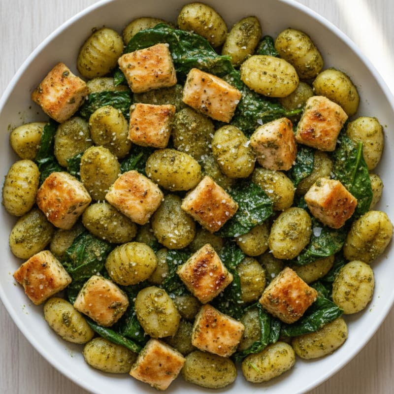 Pesto Chicken and Gnocchi Skillet