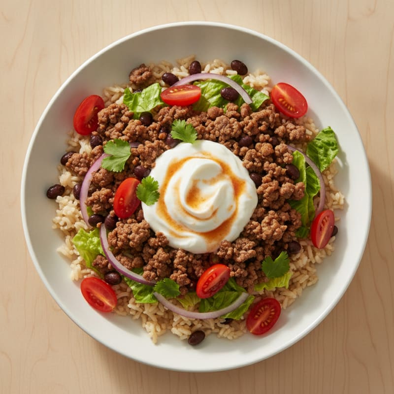 Beef Mince Taco Rice Bowl