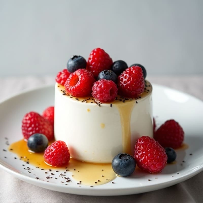 Greek Yogurt Protein Mousse with Mixed Berries