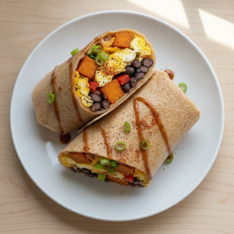 Sweet Potato and Black Bean Breakfast Burrito