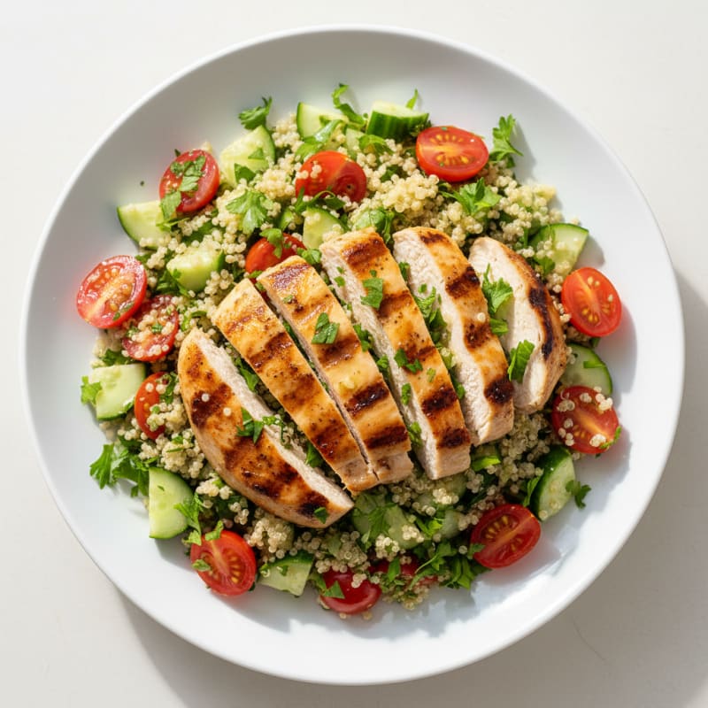 Grilled Chicken and Quinoa Salad with Lemon Vinaigrette