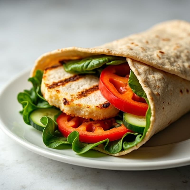 Fresh Grilled Chicken and Crunchy Veggie Wrap