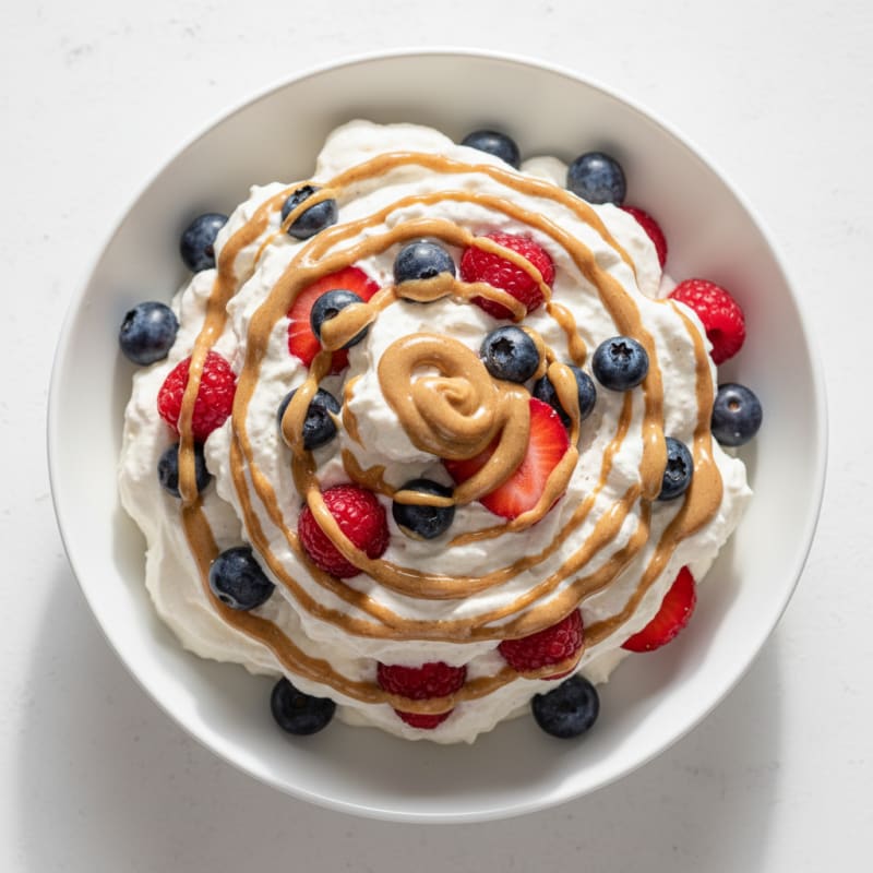 Greek Yogurt Protein Mousse with Mixed Berries