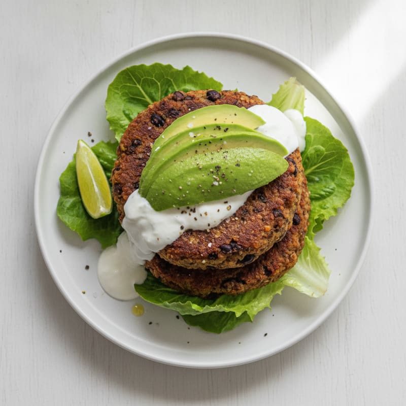 Hearty Black Bean Burger with Avocado