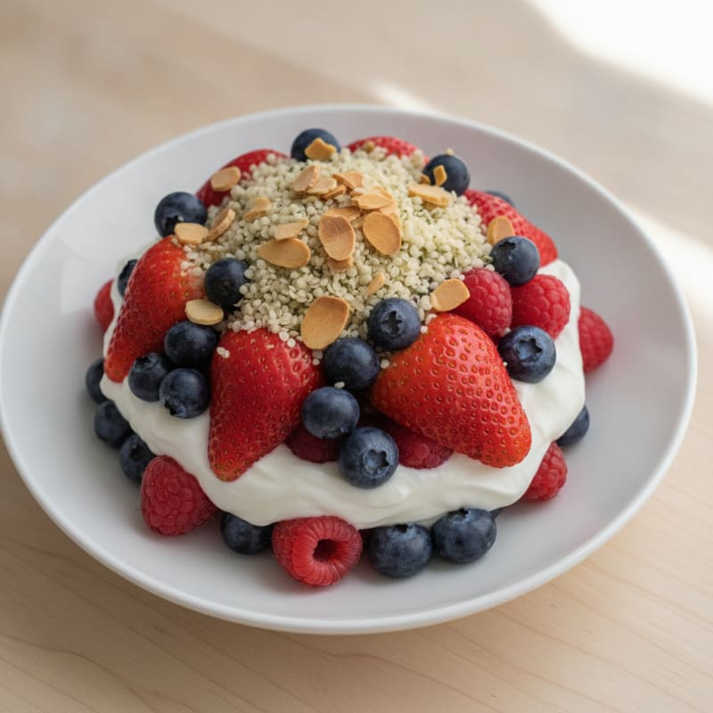 Greek Yogurt Protein Parfait with Mixed Berries