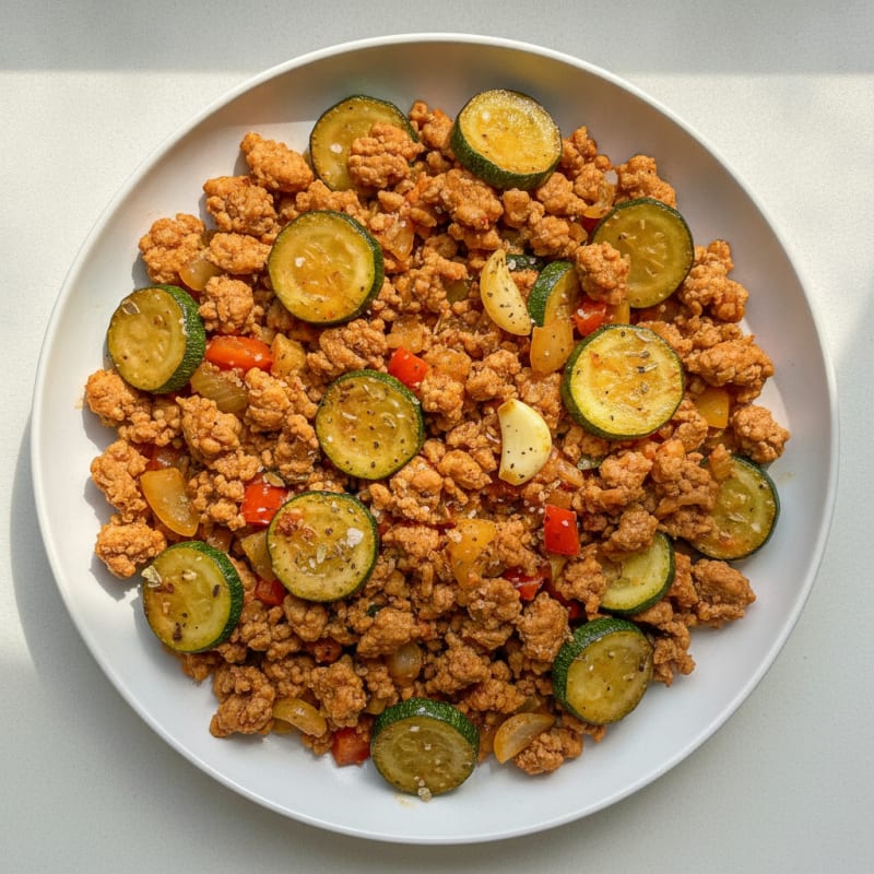 Savory Ground Turkey and Zucchini Skillet