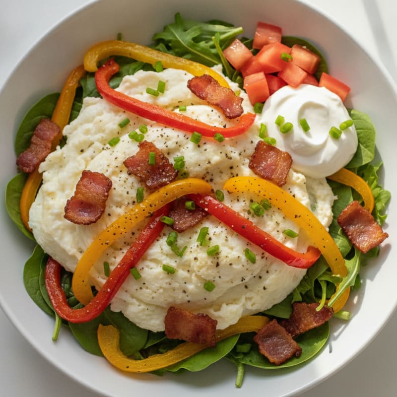 Bacon, Egg, and Bell Pepper Protein Bowl