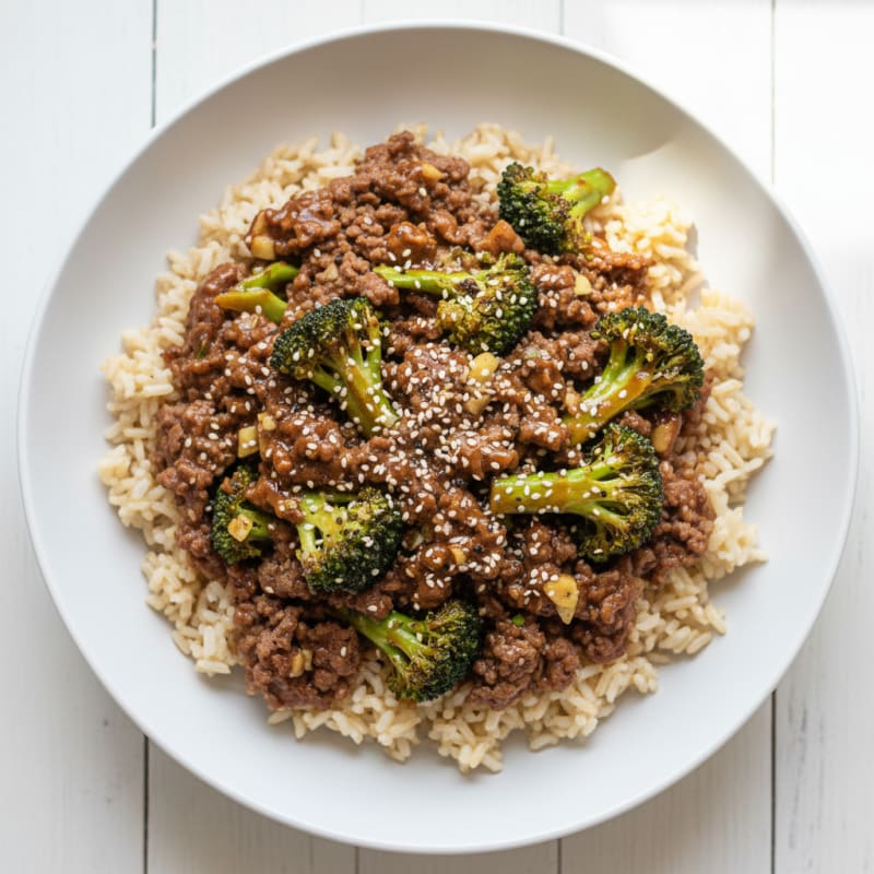 Sesame Beef and Broccoli Rice Bowl