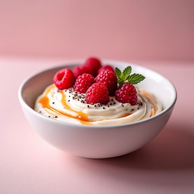 Creamy Raspberry Swirl Cottage Cheese Bowl