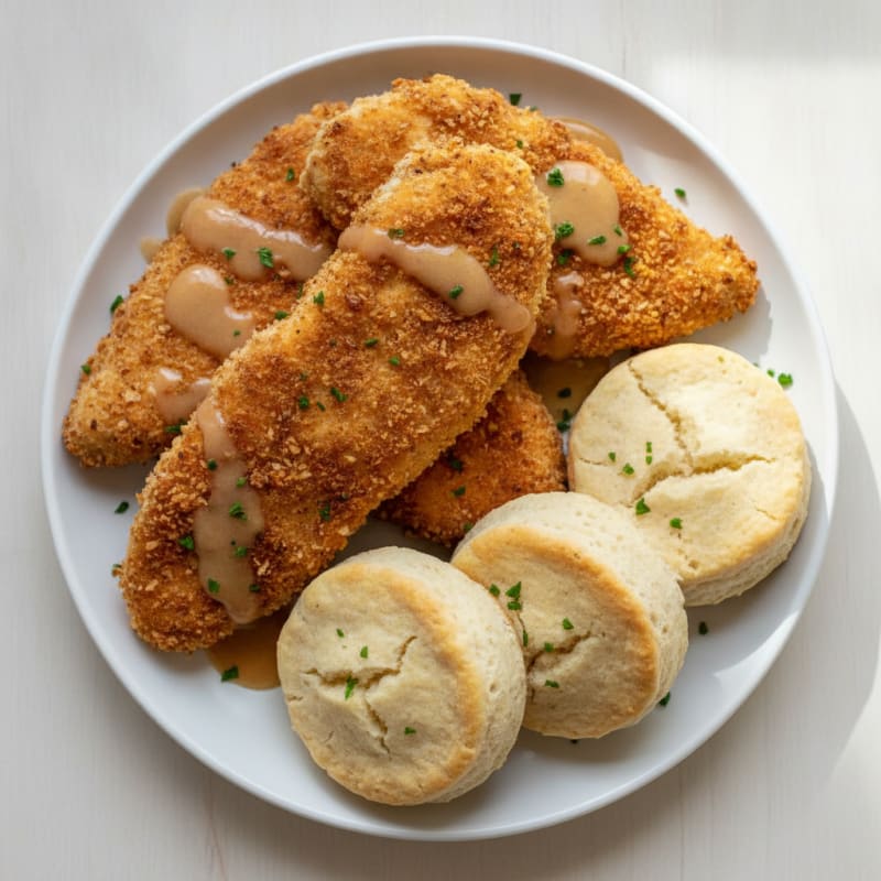 Buttermilk Fried Chicken with Fluffy Biscuits