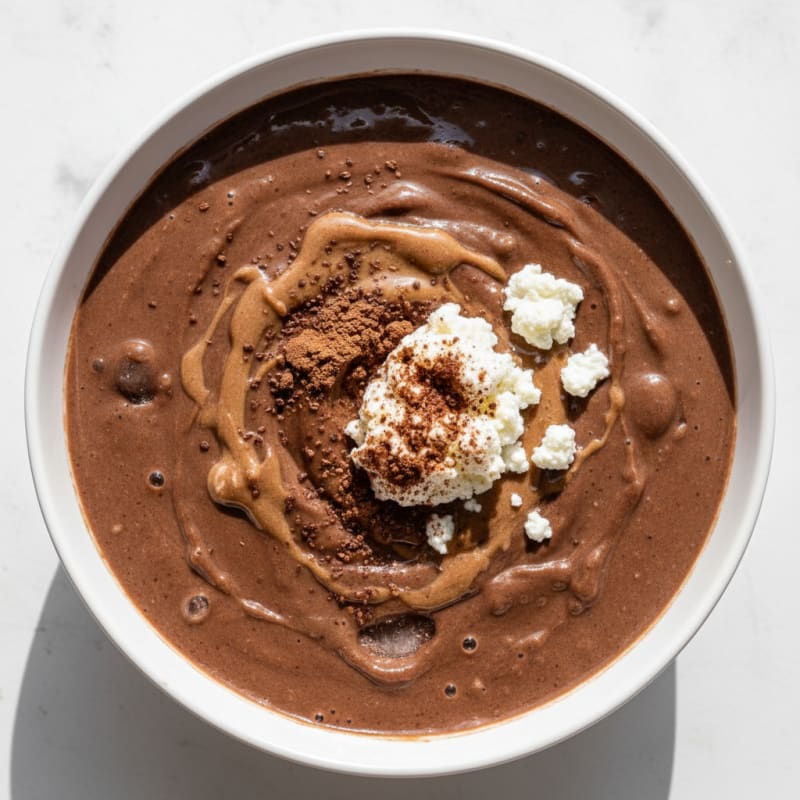 Chocolate Protein Shake with Silky Cottage Cheese and Almond Butter