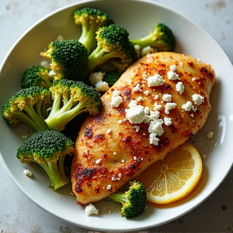 Crispy Sheet Pan Chicken and Roasted Broccoli with Bright Feta