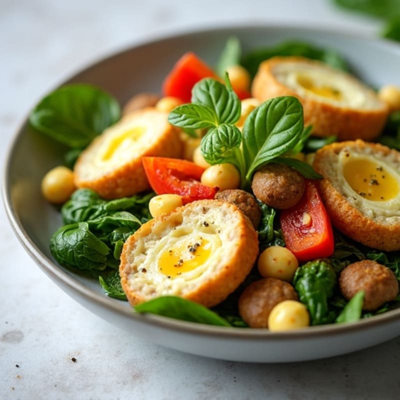Egg White Scramble with Spinach and Turkey Sausage