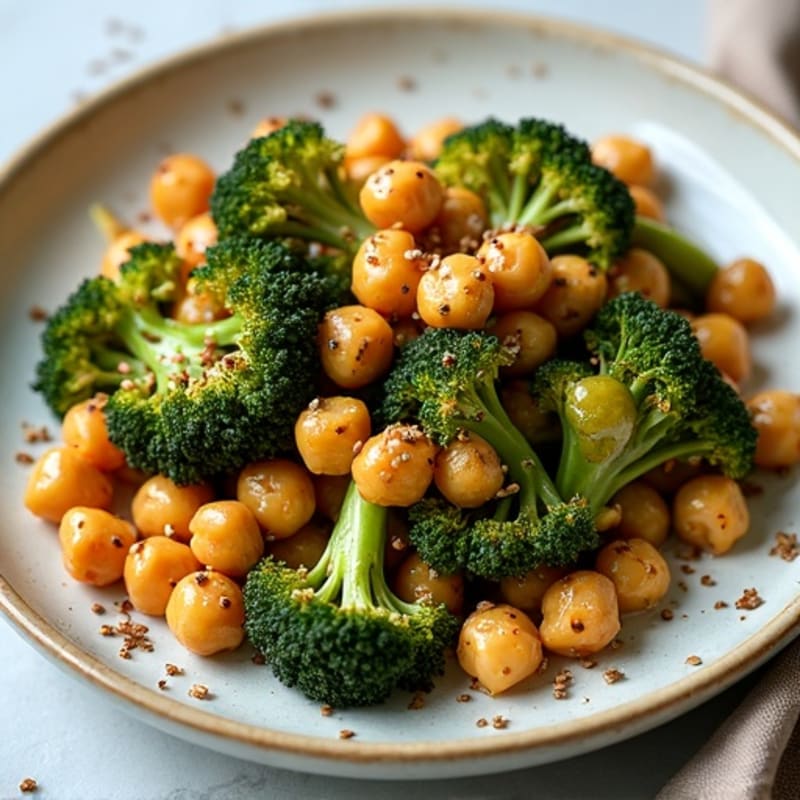 Sheet Pan Roasted Chickpeas and Crispy Broccoli with Lemon-Tahini Drizzle