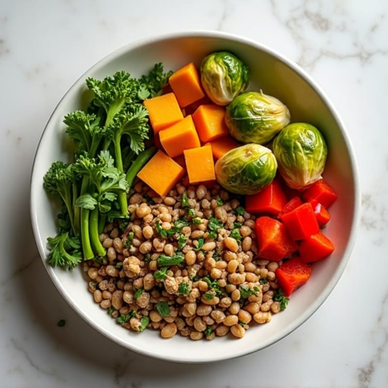 Hearty Lentil and Roasted Vegetable Bowl