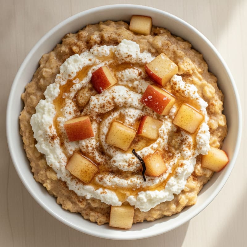 Apple Cinnamon Cottage Cheese Oatmeal