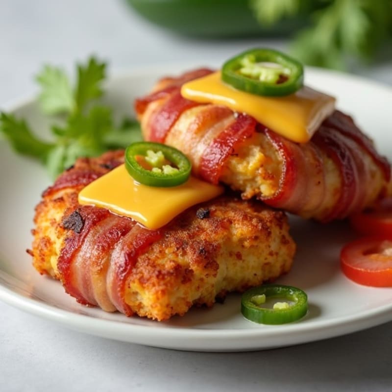 Crispy Bacon-Wrapped Jalapeño Chicken Patties
