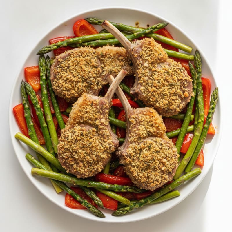 Herb-Crusted Lamb Chops with Roasted Vegetables