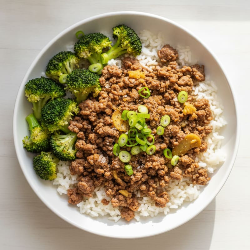 Savory Ground Beef and Rice Bowl