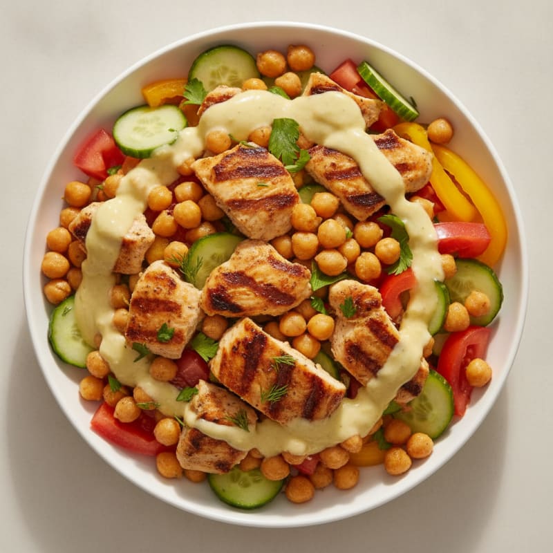 Lemon-Herb Chicken and Chickpea Bowl