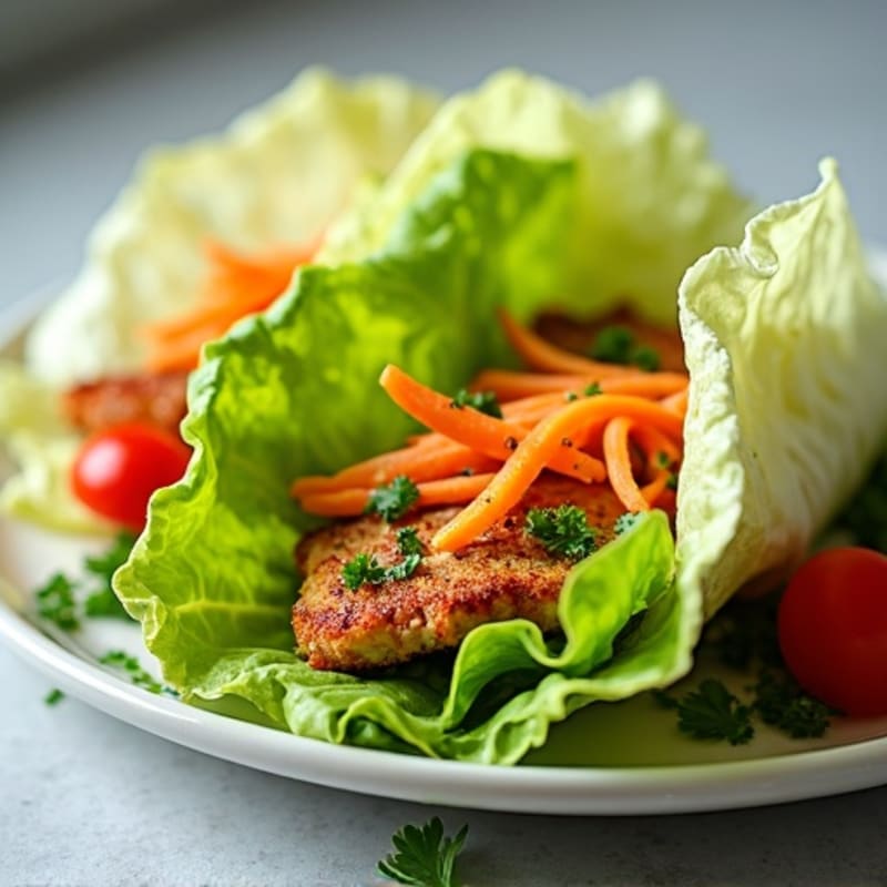 Crispy Chicken Lettuce Wraps with Fresh Herbs
