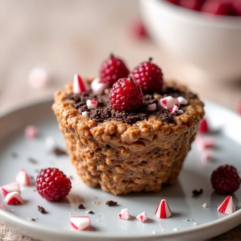 Peppermint Chocolate Protein Baked Oatmeal Cups