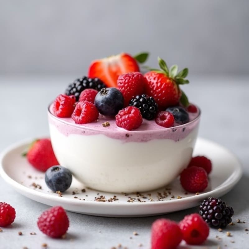 Silky Greek Yogurt Protein Mousse with Mixed Berries
