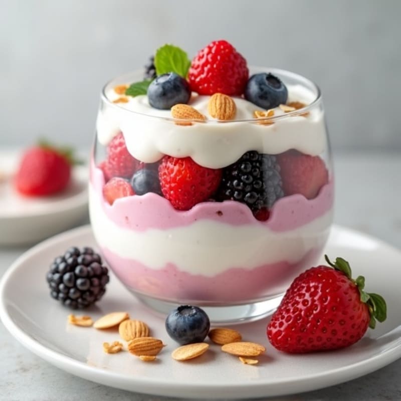 Greek Yogurt Protein Parfait with Berries and Almonds