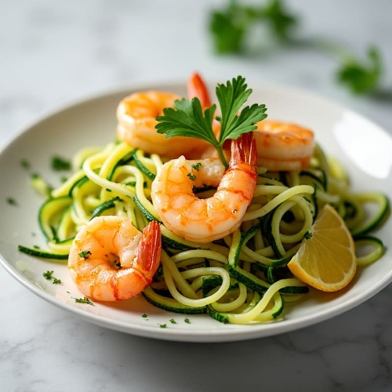 Lemon-Garlic Butter Shrimp with Herb Zucchini Noodles
