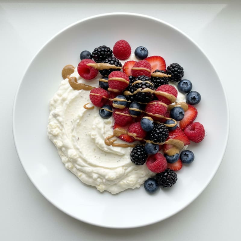 Silky Greek Yogurt Protein Mousse with Mixed Berries