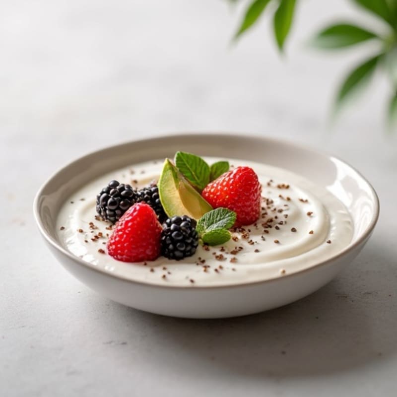 Silky Greek Yogurt Protein Pudding with Berries