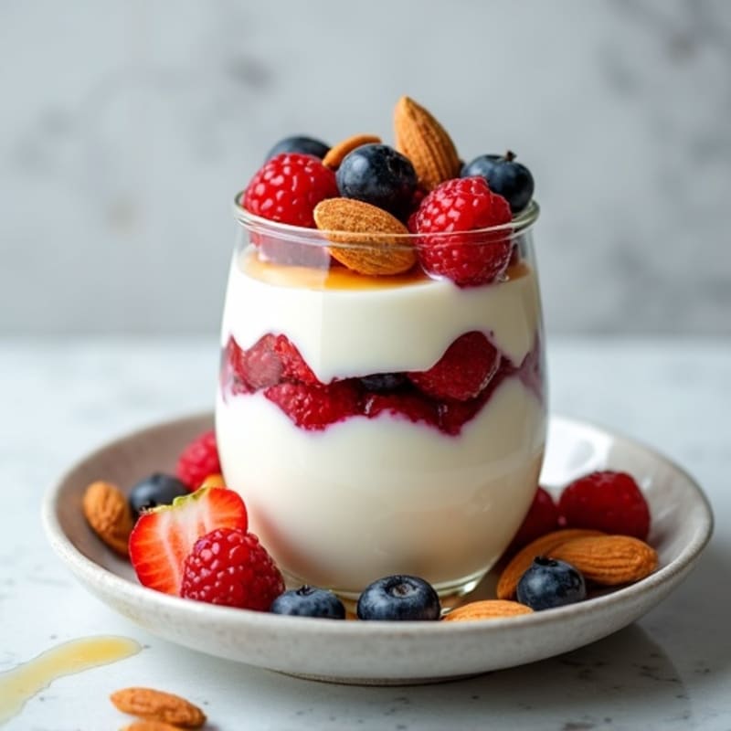 Creamy Greek Yogurt Protein Parfait with Almonds
