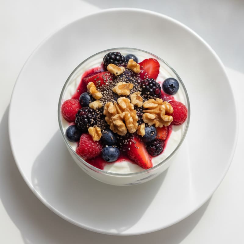 Greek Yogurt Protein Parfait with Mixed Berries