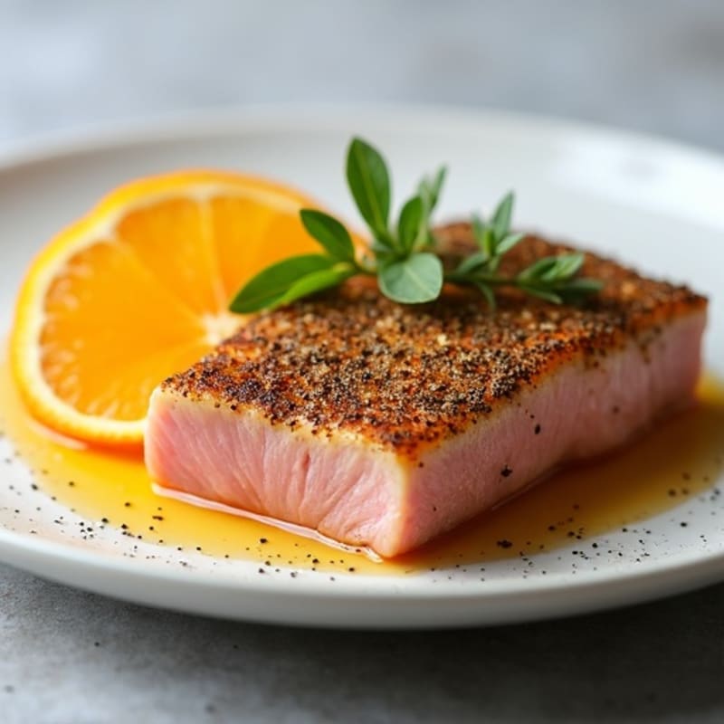 Herb-Crusted Seared Tuna with Citrus Glaze