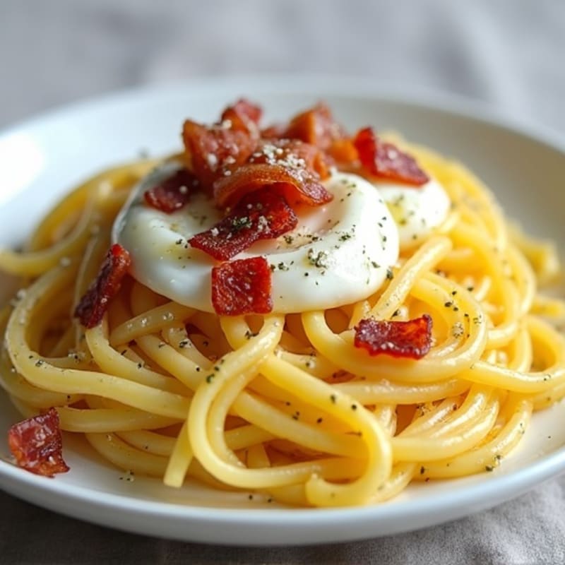 Creamy Turkey Bacon Spaghetti Squash Carbonara
