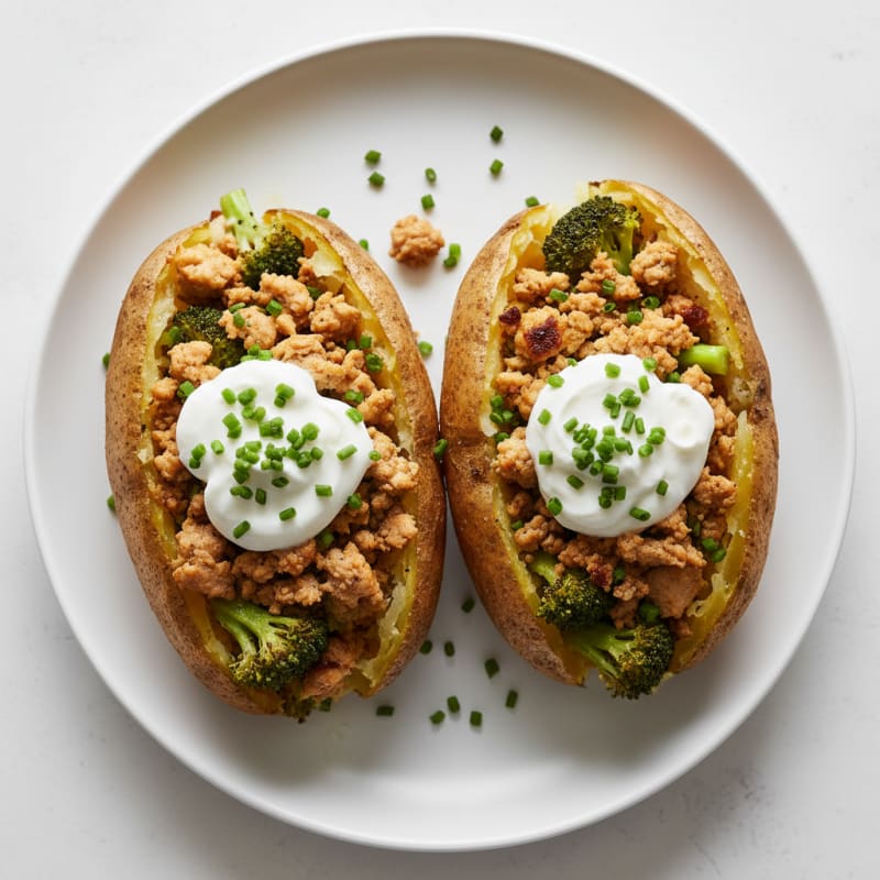Hearty Baked Potatoes with Savory Toppings
