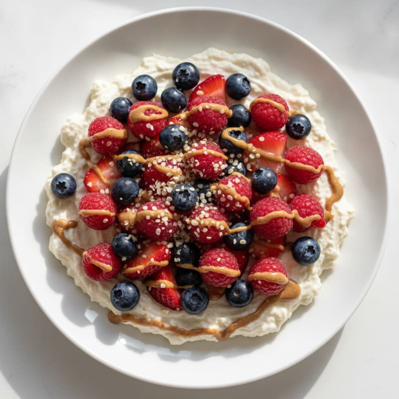Silky Greek Yogurt Protein Pudding with Mixed Berries