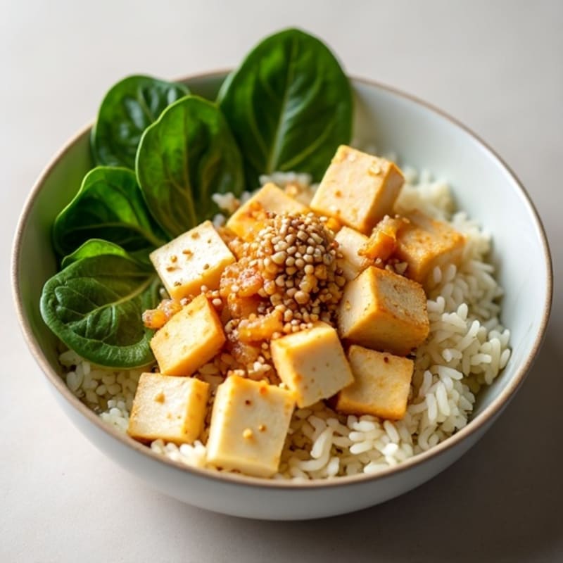 Coconut-Ginger Jasmine Rice Bowl with Sesame Tofu