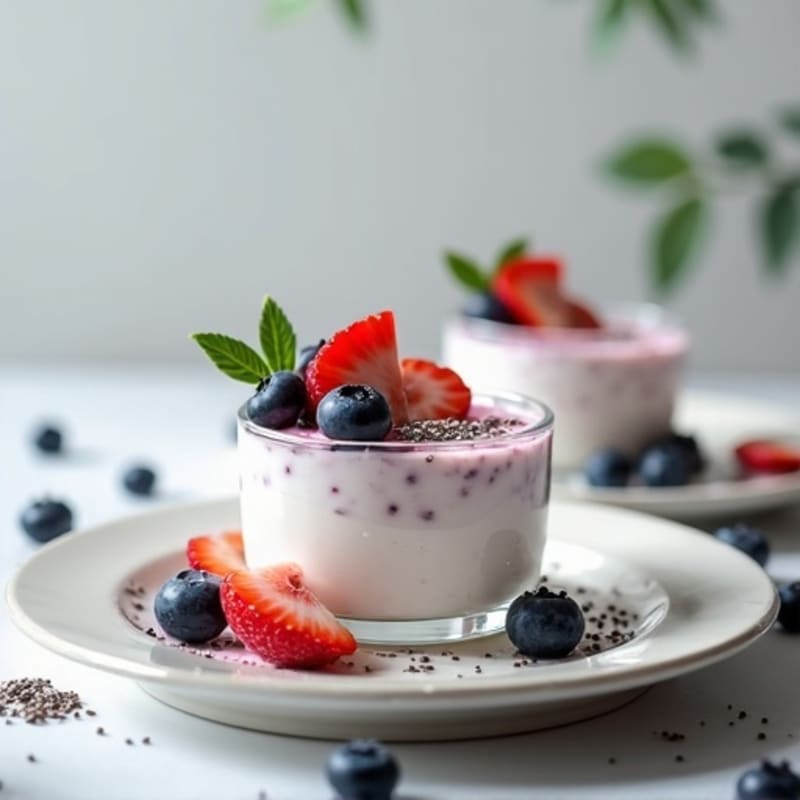 Creamy Greek Yogurt Protein Pudding with Berries