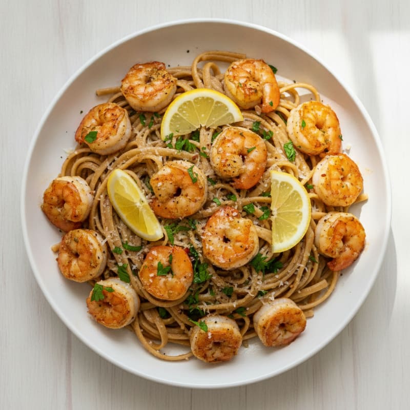 Garlic Butter Shrimp Linguine
