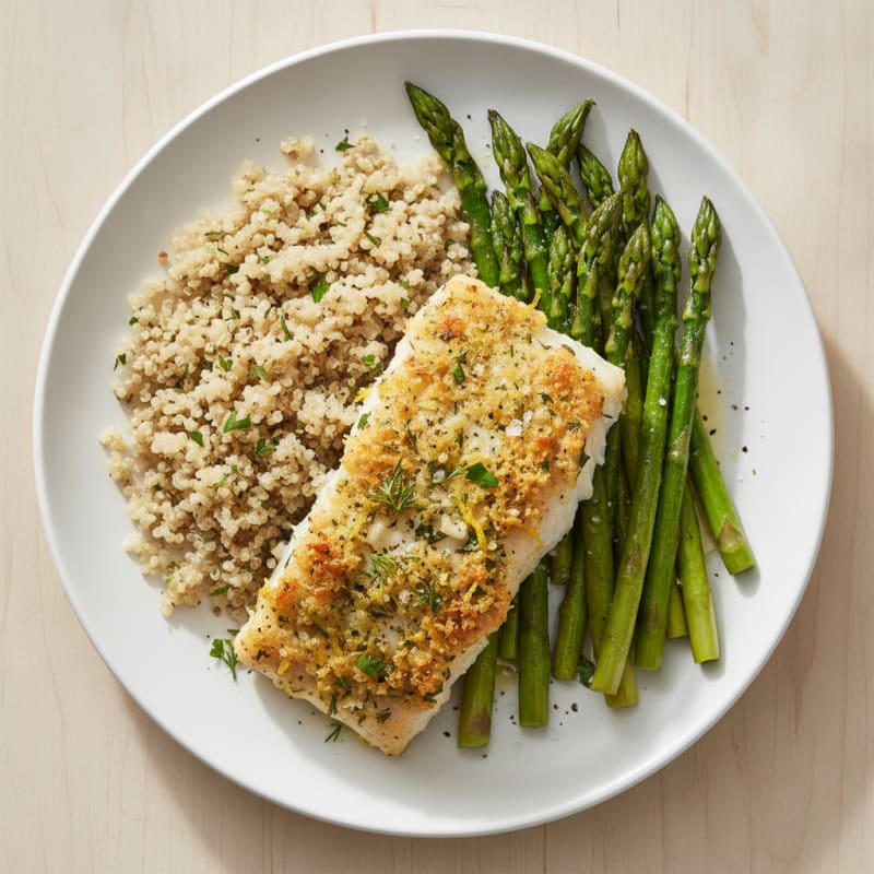 Lemon Herb Baked Cod with Asparagus