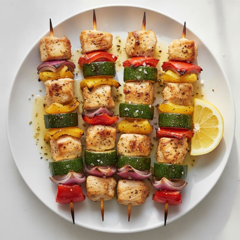 Grilled Chicken and Veggie Kabobs