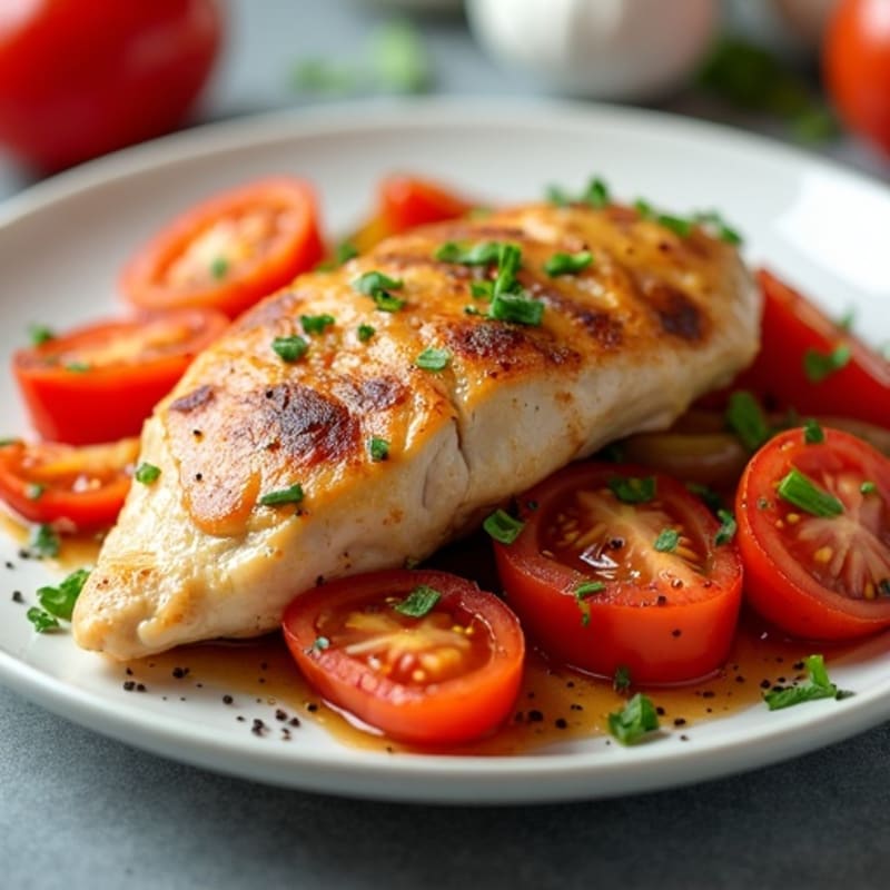Slow-Cooked Chicken with Tomatoes and Bell Peppers