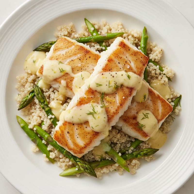 Pan-Seared Alaskan Cod with Lemon-Dill Sauce