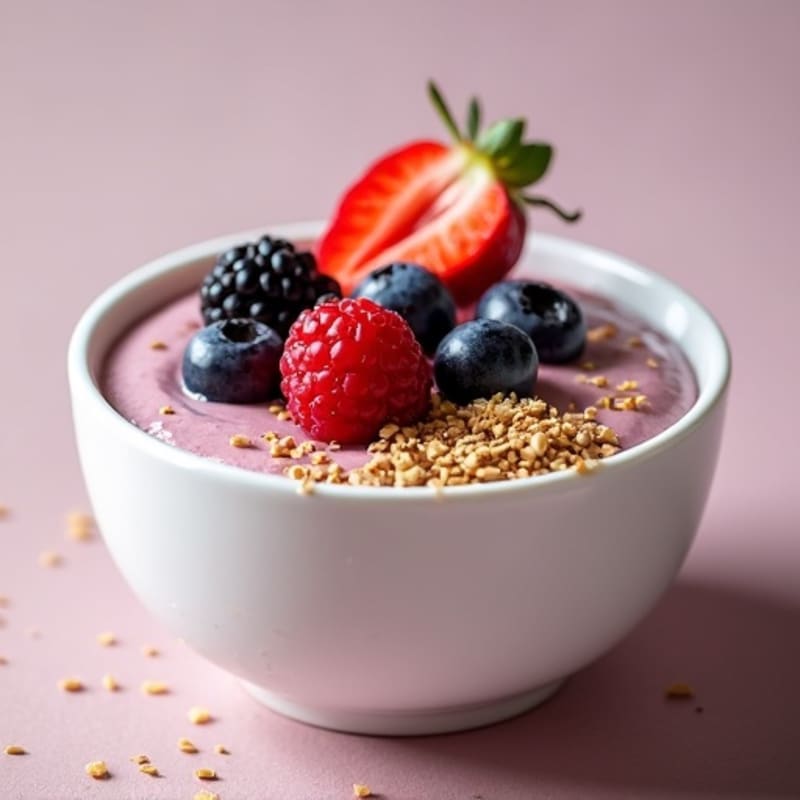 Silky Greek Yogurt Protein Pudding with Mixed Berries