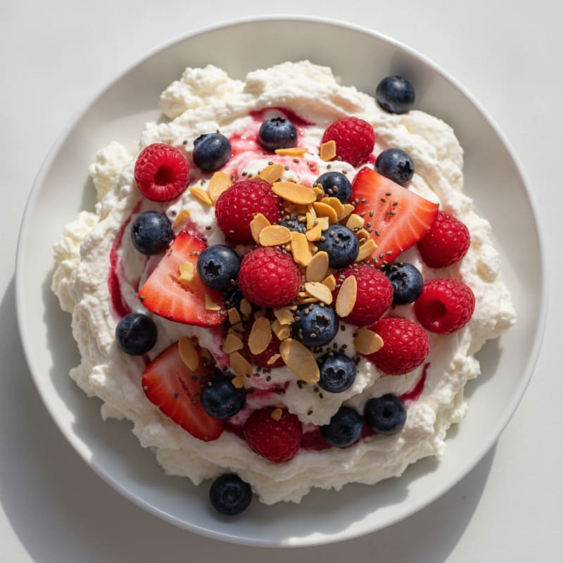 Greek Yogurt Protein Mousse with Mixed Berries