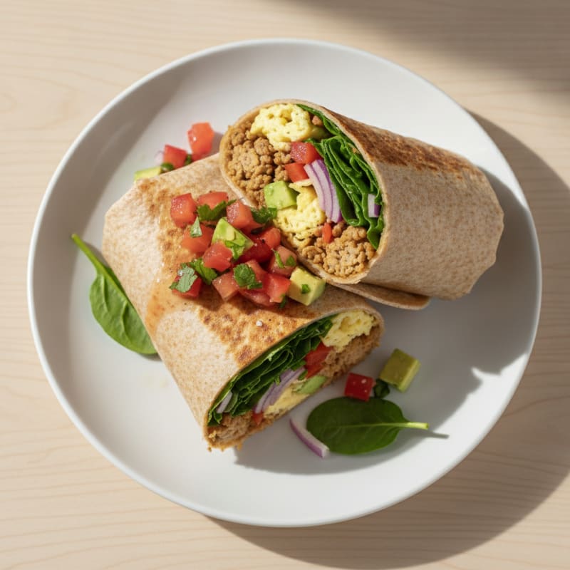 Loaded Breakfast Burrito with Salsa Fresca