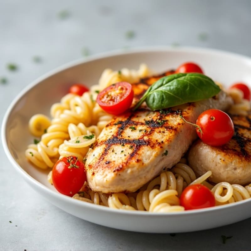 Spicy Herb Chicken with Creamy Whole Wheat Pasta