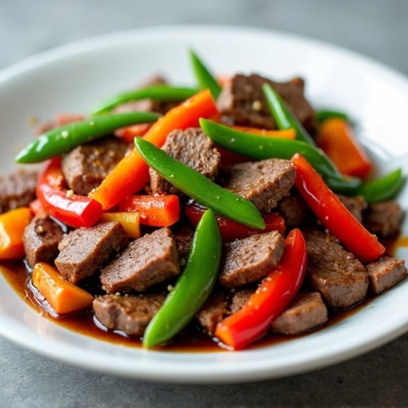 Lean Beef Stir-Fry with Bell Peppers and Snap Peas